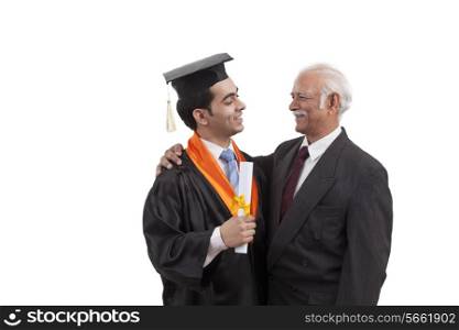 Man at grandson&rsquo;s graduation ceremony