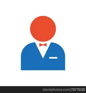 man avatar Flat icon and Logo blue, orange