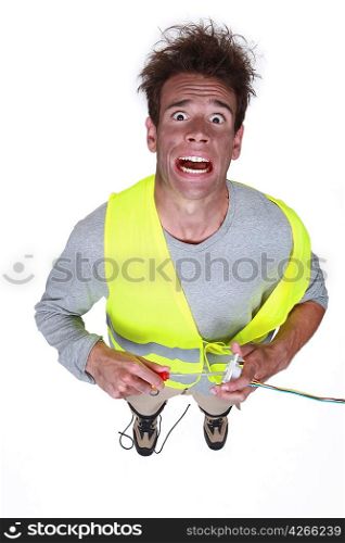 Man being electrocuted