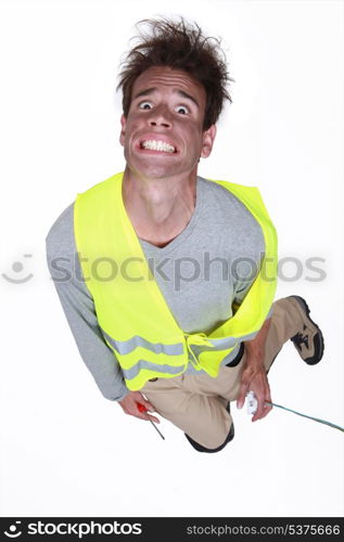 Man being electrocuted