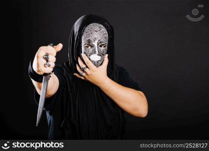 man black with knife