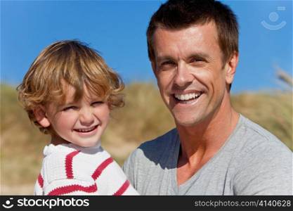 Man & Boy, Father and Son Having Fun Outside