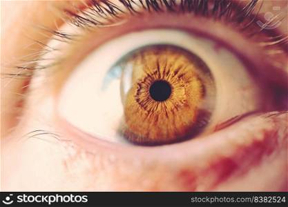                                man brown eye macro photography