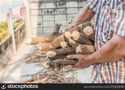 Man carrying firewood
