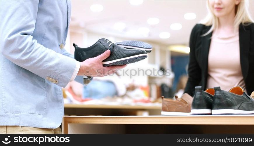 Man changing look with new shoes