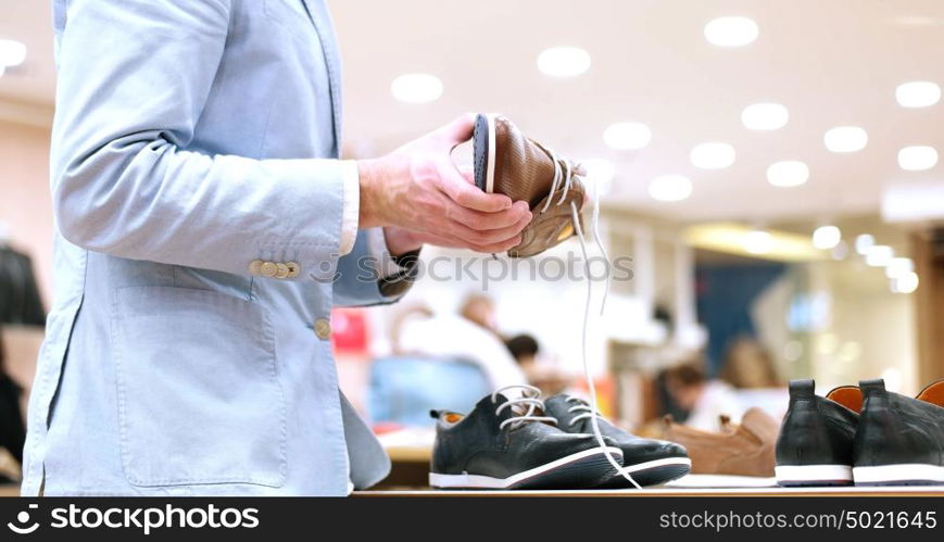 Man changing look with new shoes