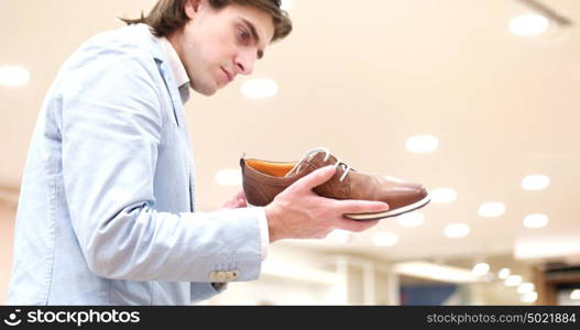 Man changing look with new shoes