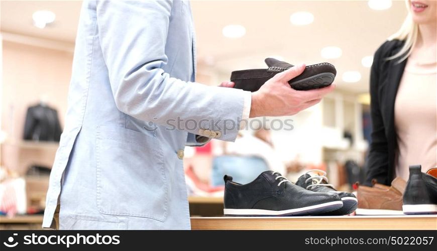 Man changing look with new shoes