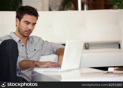 Man checking his emails