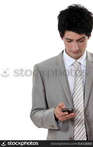 Man checking mobile phone for messages