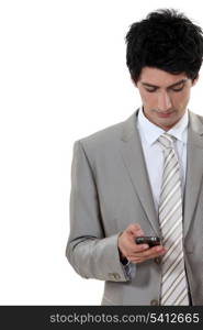 Man checking mobile phone for messages