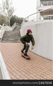 man city riding his skateboard