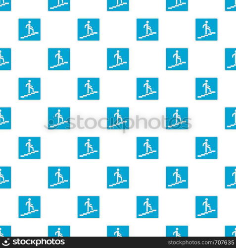 Man climbing the stairway pattern seamless in flat style for any design. Man climbing the stairway pattern seamless