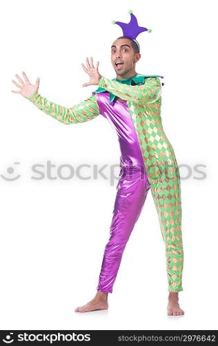 Man clown isolated on white