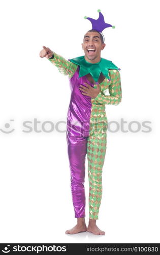 Man clown isolated on white