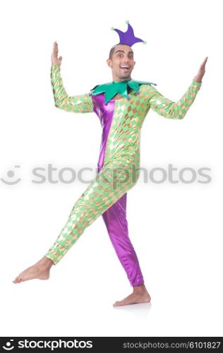 Man clown isolated on white