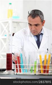 Man conducting an experiment