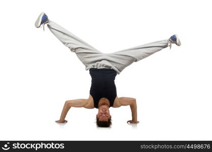 Man dancing isolated on the white