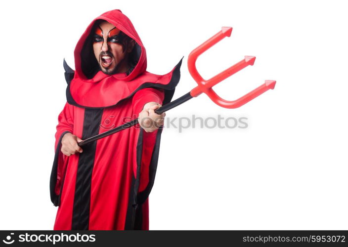 Man devil in red costume