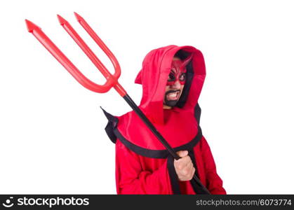 Man devil in red costume