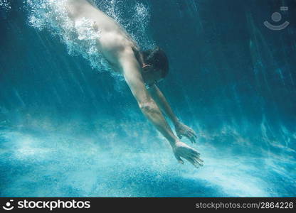 Man Diving into Pool