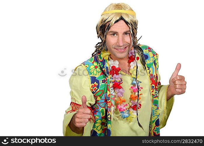 Man dressed as a hippy