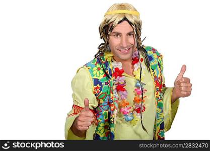 Man dressed as a hippy