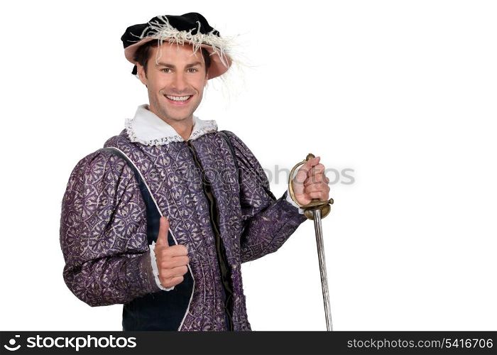 Man dressed as knight