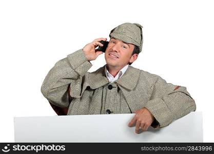 Man dressed as Sherlock Holmes