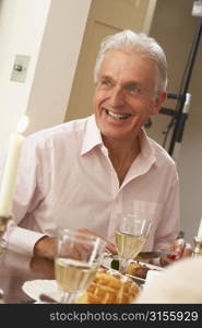 Man Eating Dinner At Home