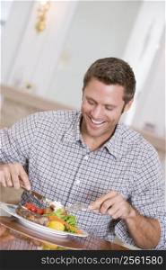 Man Eating Healthy meal,mealtime Together