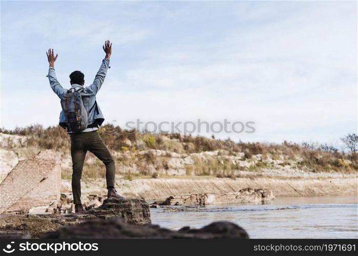 man enjoying nature s dom. High resolution photo. man enjoying nature s dom. High quality photo