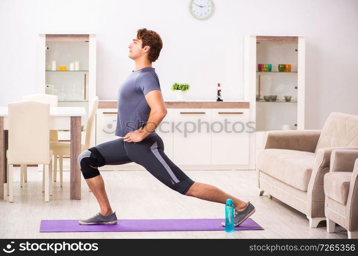 Man exercising for knee injury recovery