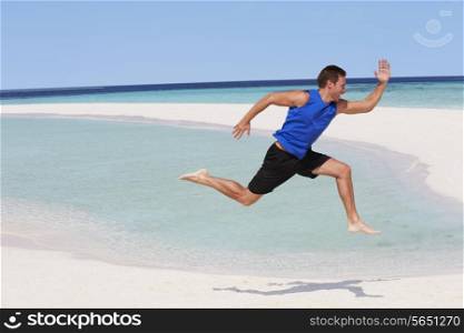Man Exercising On Beautiful Beach