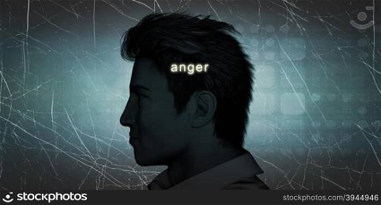 Man Experiencing Anger as a Personal Challenge Concept. Man Experiencing Anger