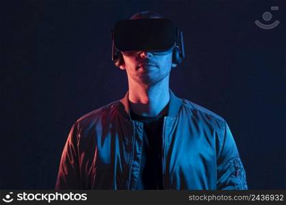 man experiencing virtual reality