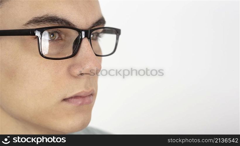 man face with glasses
