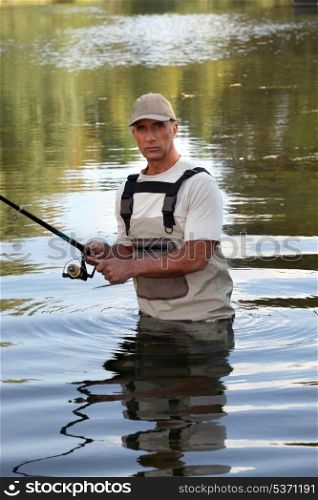 Man fishing in the river