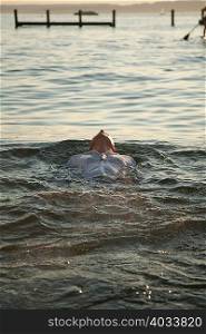 Man floating in water