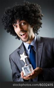 Man getting his star award