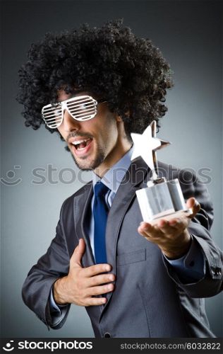 Man getting his star award