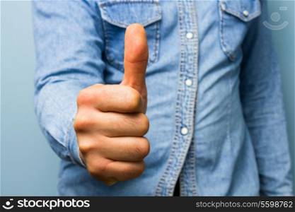 Man giving thumbs up