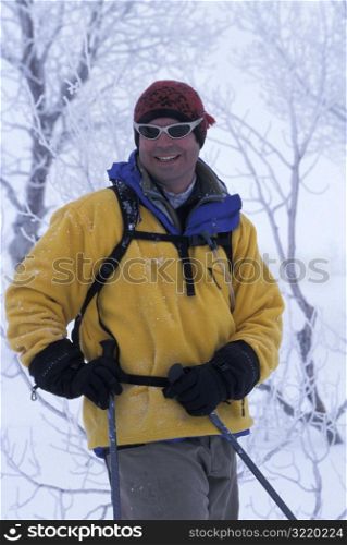 Man Going Skiing