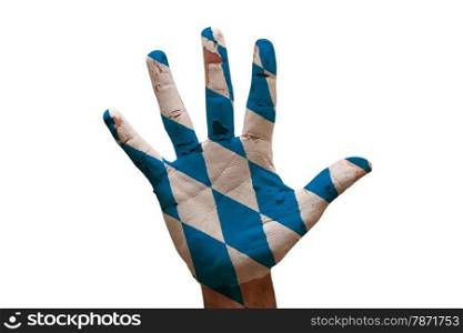 man hand palm painted flag of bavaria