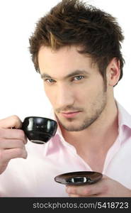 Man having a cup of coffee