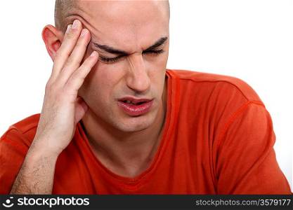man having a headache