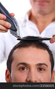 Man having an haircut