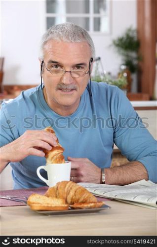 Man having breakfast