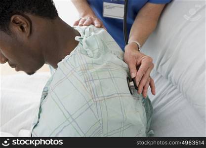 Man having examination in hospital