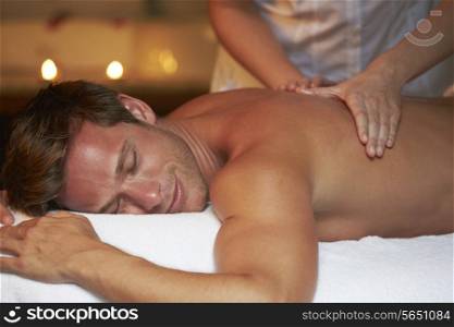 Man Having Massage In Spa